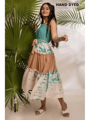 Tie & Dye Layered Dress - Turquoise