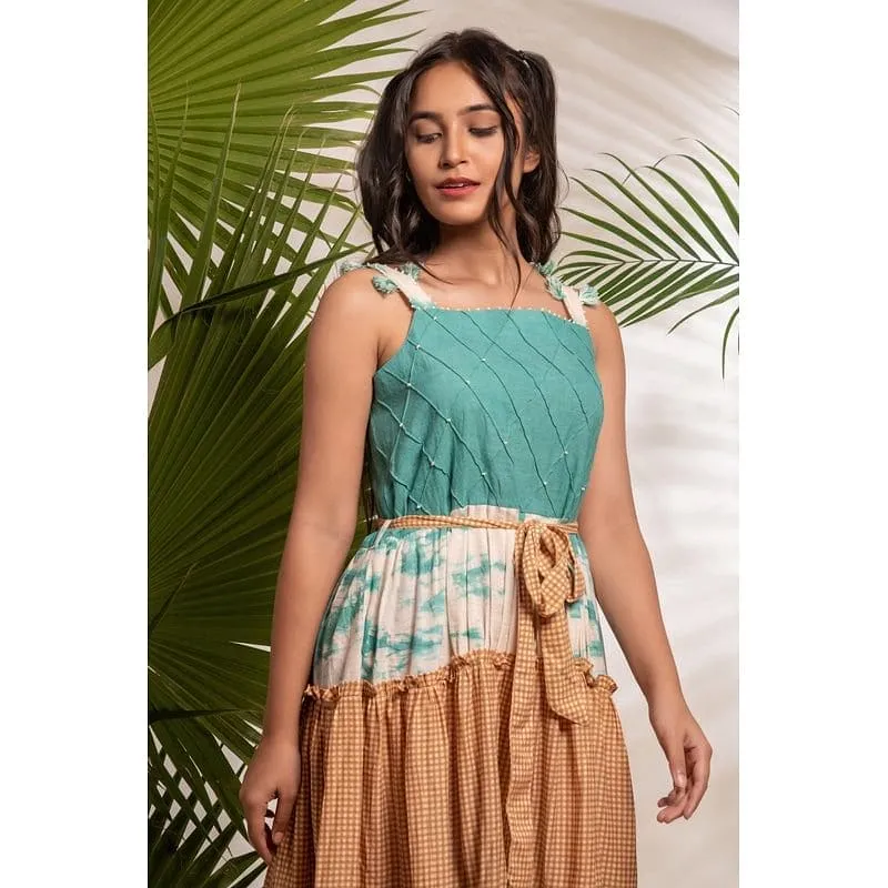 Tie & Dye Layered Dress - Turquoise