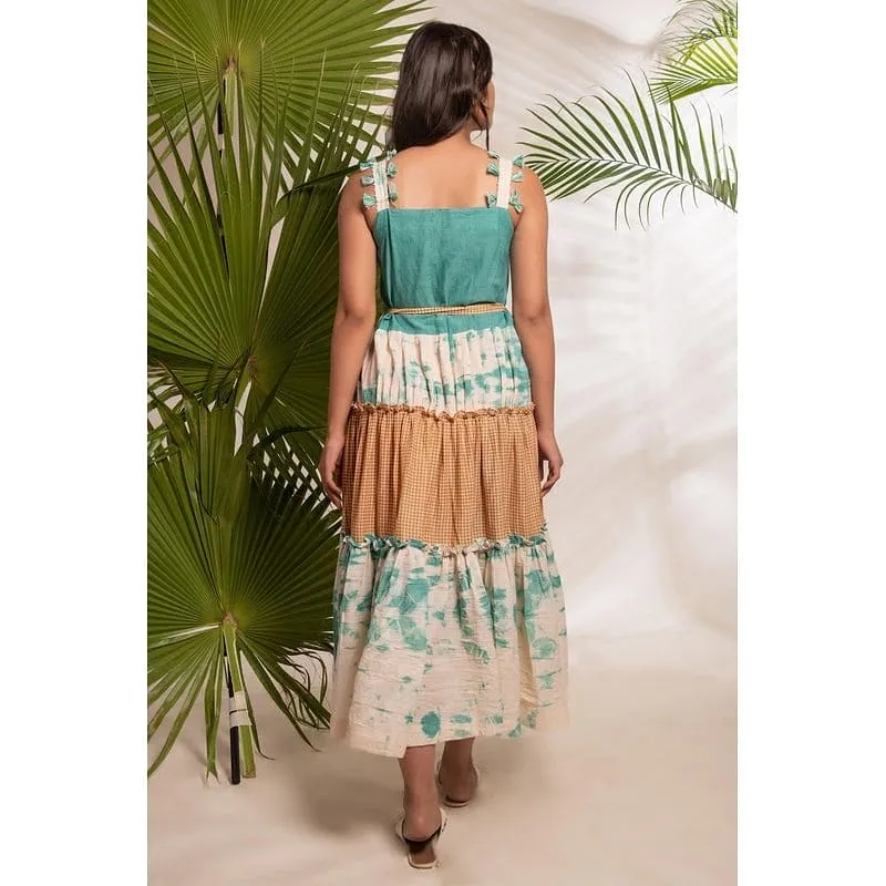 Tie & Dye Layered Dress - Turquoise