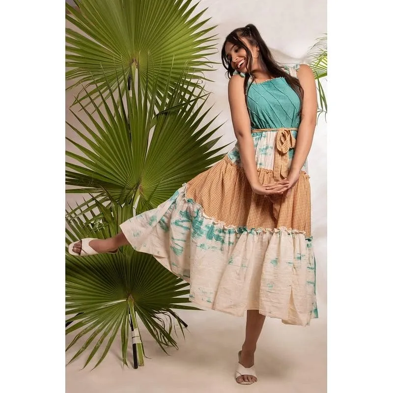 Tie & Dye Layered Dress - Turquoise