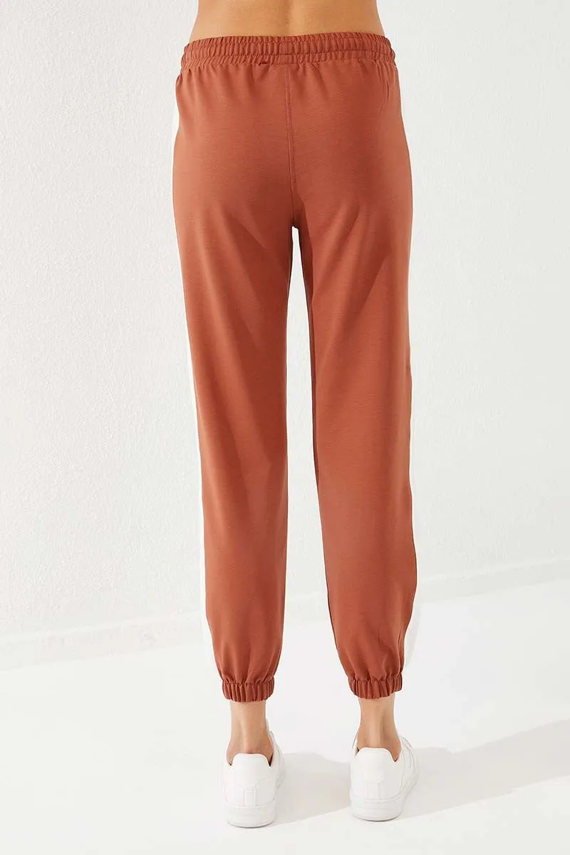 TMY Cinnamon Two Color Striped Comfortable Fit Elastic Cuff Women's Sweatpants - 94582 - Buchholz in der Nordheide