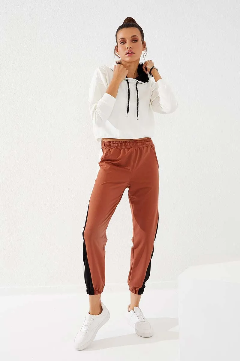 TMY Cinnamon Two Color Striped Comfortable Fit Elastic Cuff Women's Sweatpants - 94582 - Buchholz in der Nordheide