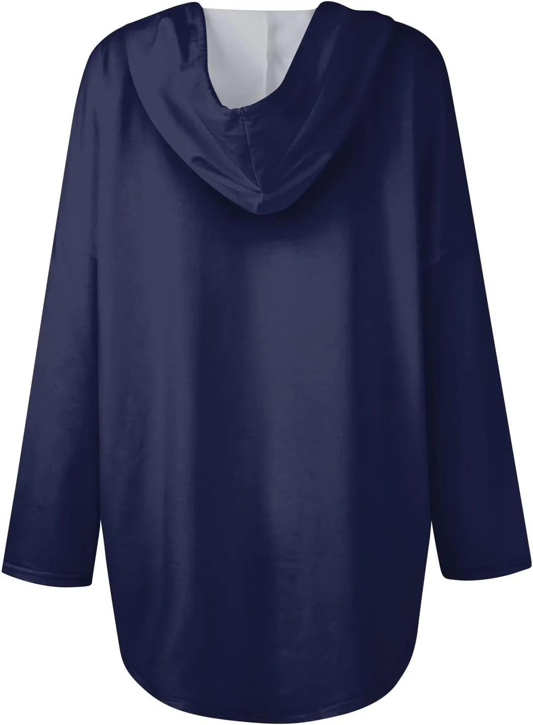 Trendy Hoodie for Women 2024 V Neck Sweatshirt Oversized Long Sleeve Pullover Outfit Drawstring Casual Outwear