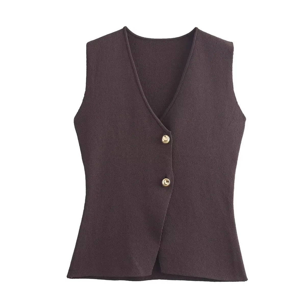 V-neck Button Knitted Vest & Pleated Skirt Set