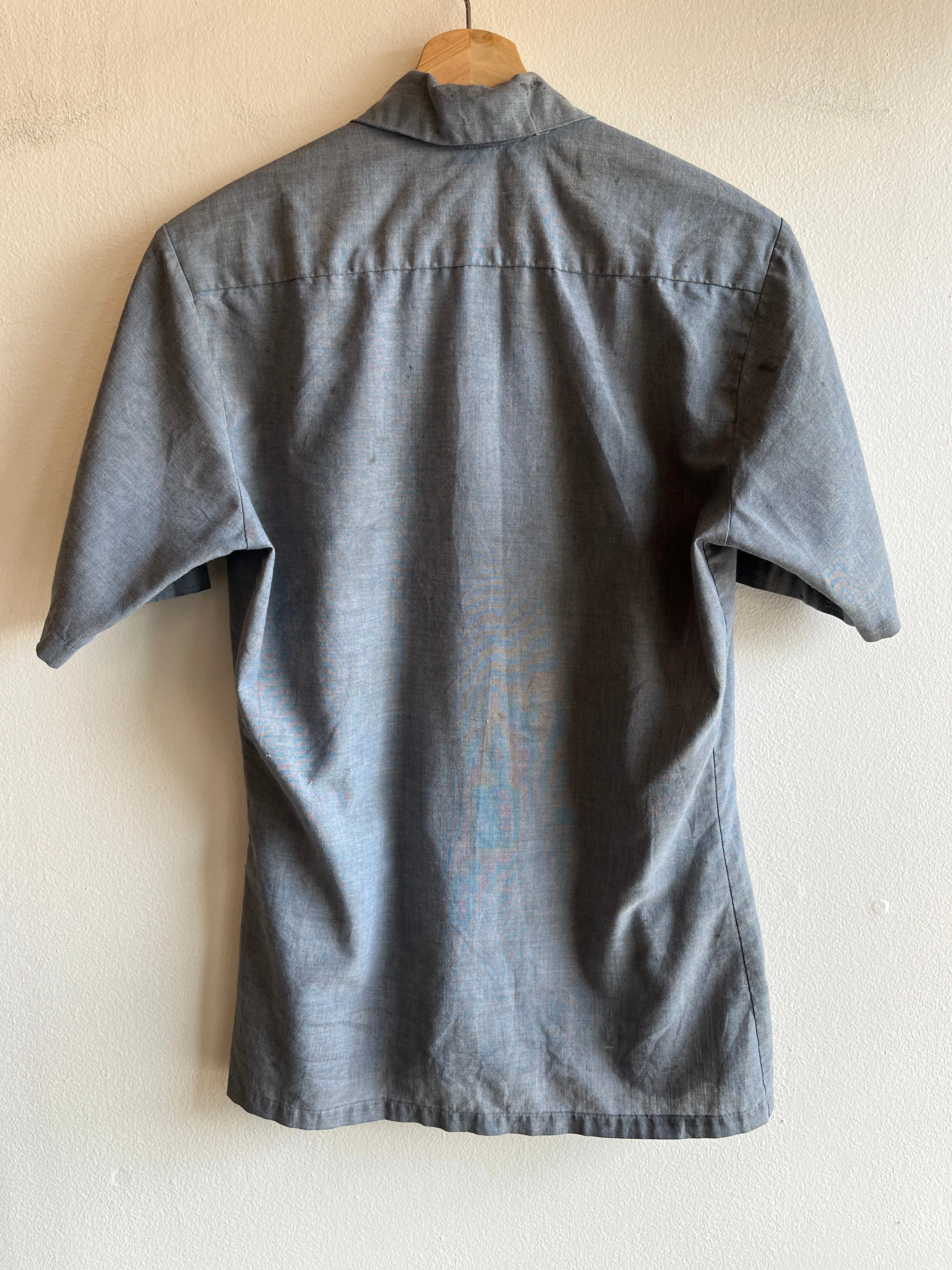 Vintage 1960s Short Sleeve USN Chambray Button Up Shirt