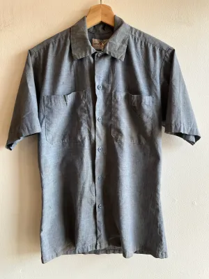 Vintage 1960s Short Sleeve USN Chambray Button Up Shirt