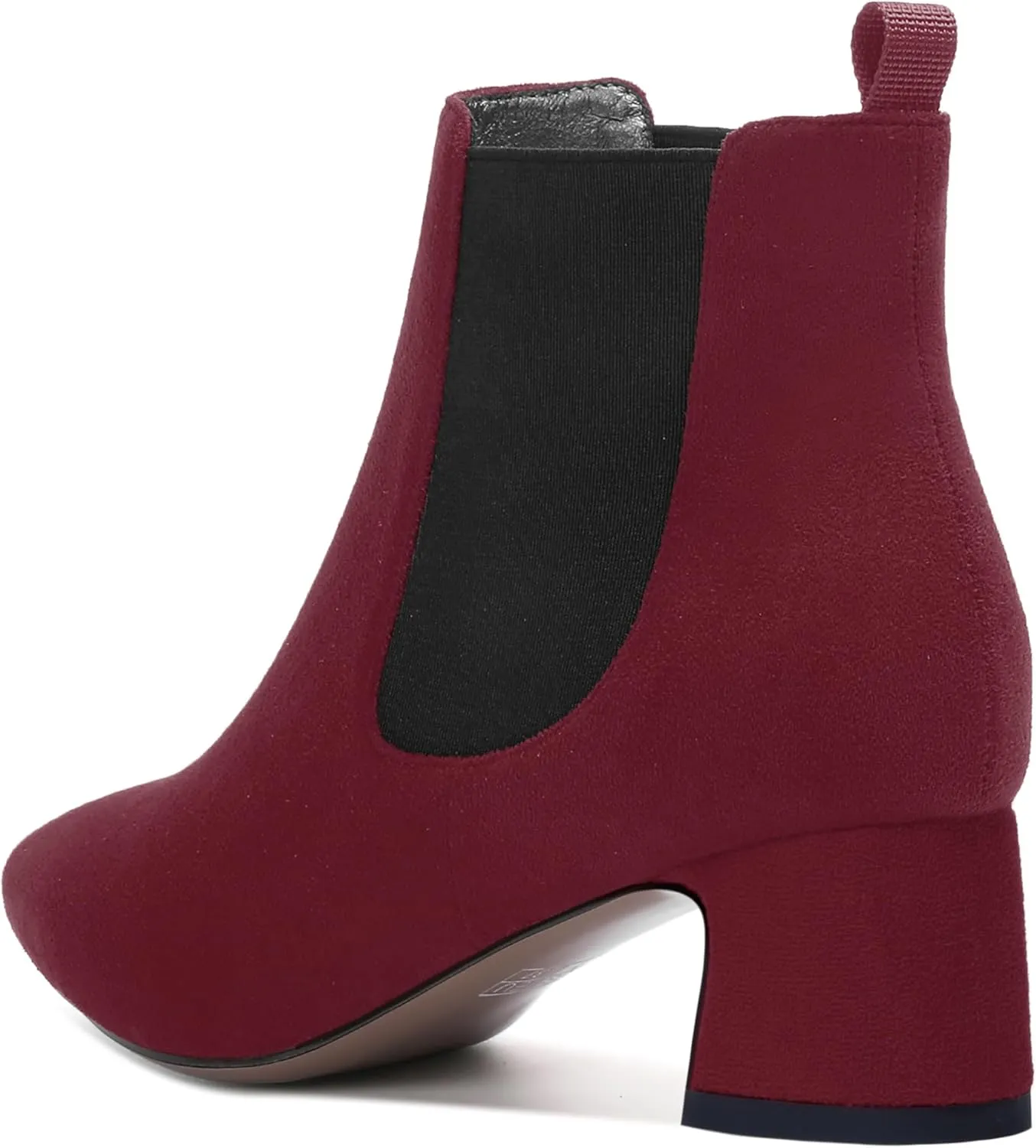 WAYDERNS Womens Suede Solid Dress Pointed Toe Bungee Evening Chunky Low Heel Ankle High Boots 2 Inch