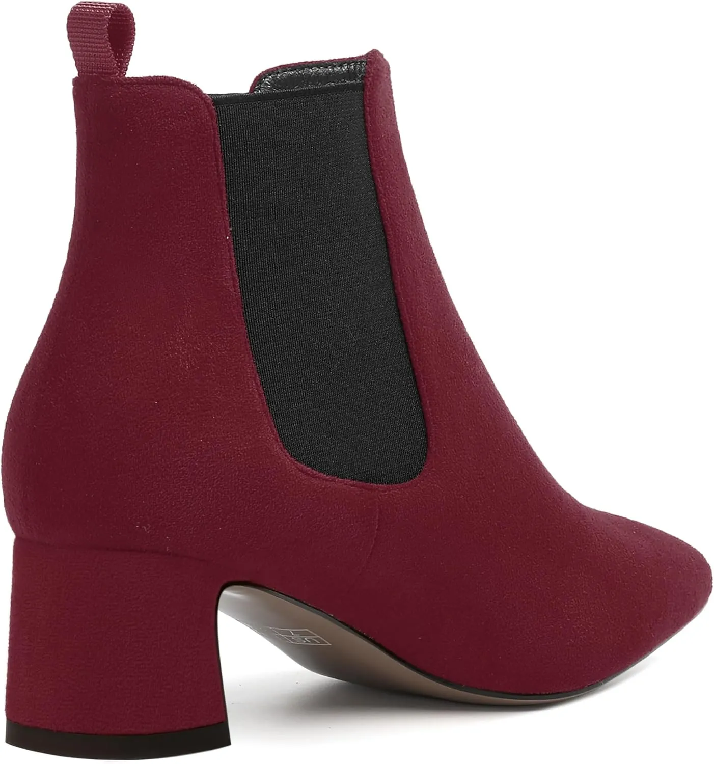 WAYDERNS Womens Suede Solid Dress Pointed Toe Bungee Evening Chunky Low Heel Ankle High Boots 2 Inch