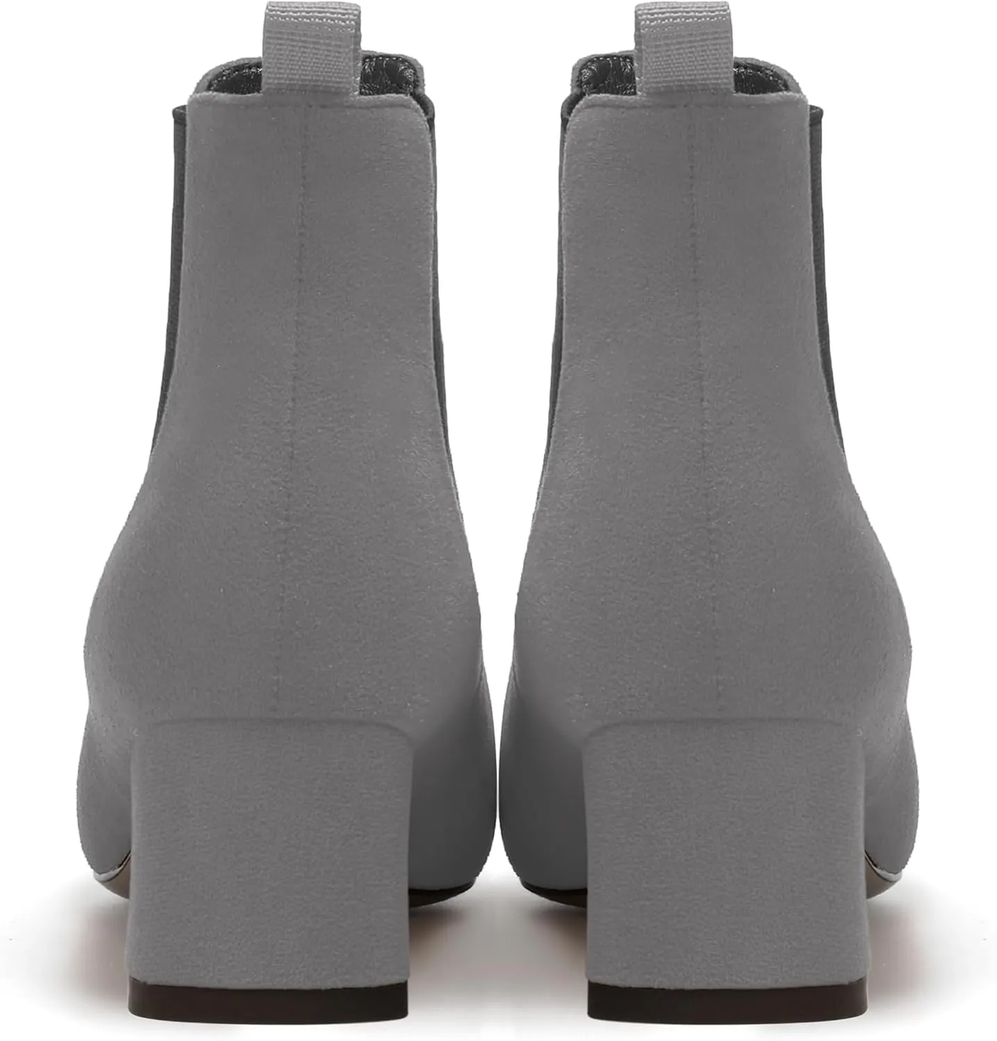 WAYDERNS Womens Suede Solid Dress Pointed Toe Bungee Evening Chunky Low Heel Ankle High Boots 2 Inch