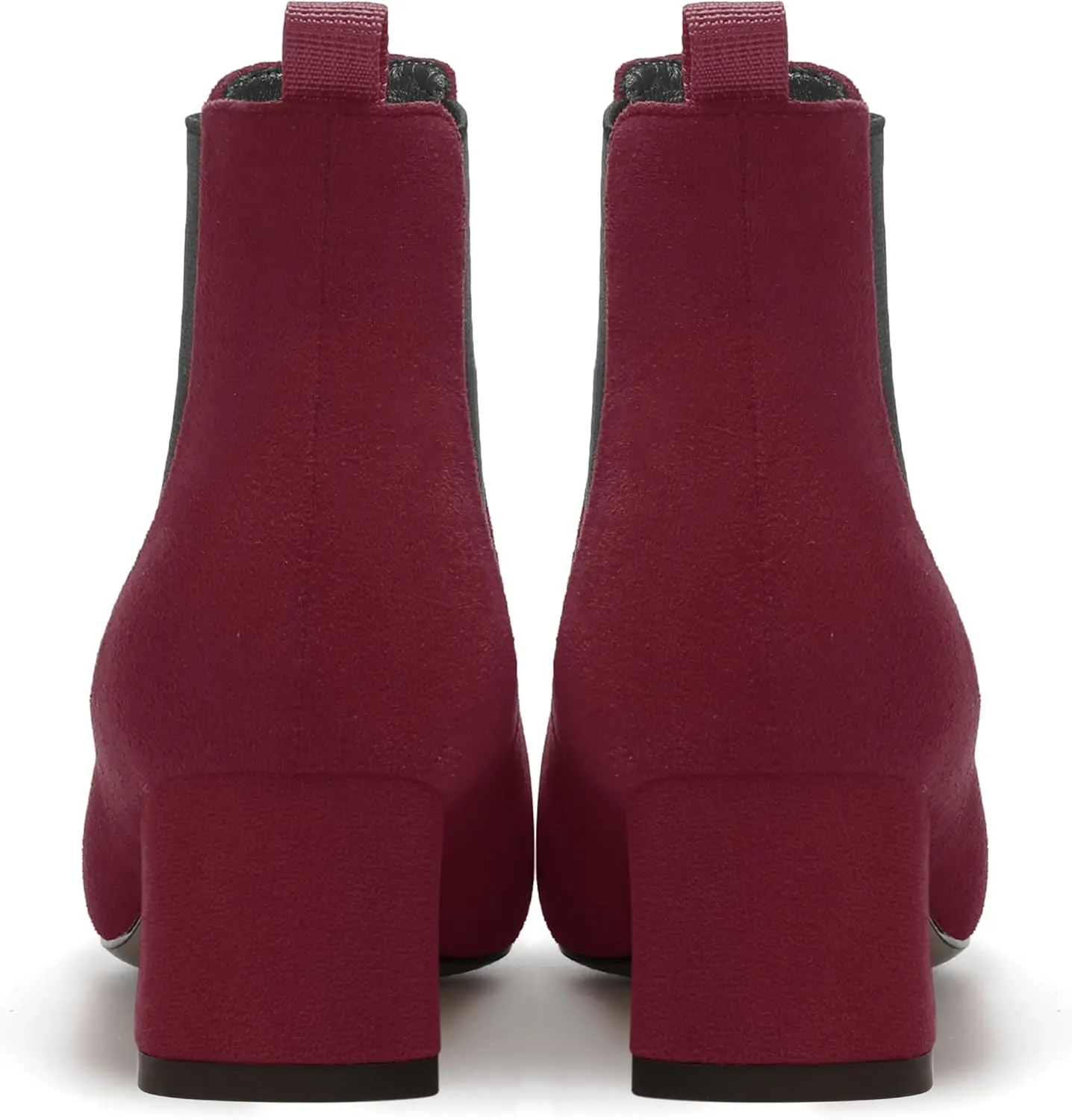 WAYDERNS Womens Suede Solid Dress Pointed Toe Bungee Evening Chunky Low Heel Ankle High Boots 2 Inch
