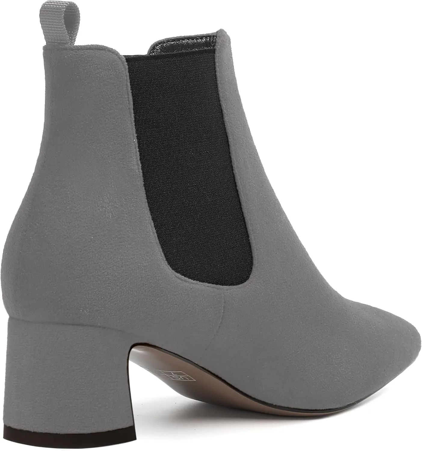 WAYDERNS Womens Suede Solid Dress Pointed Toe Bungee Evening Chunky Low Heel Ankle High Boots 2 Inch
