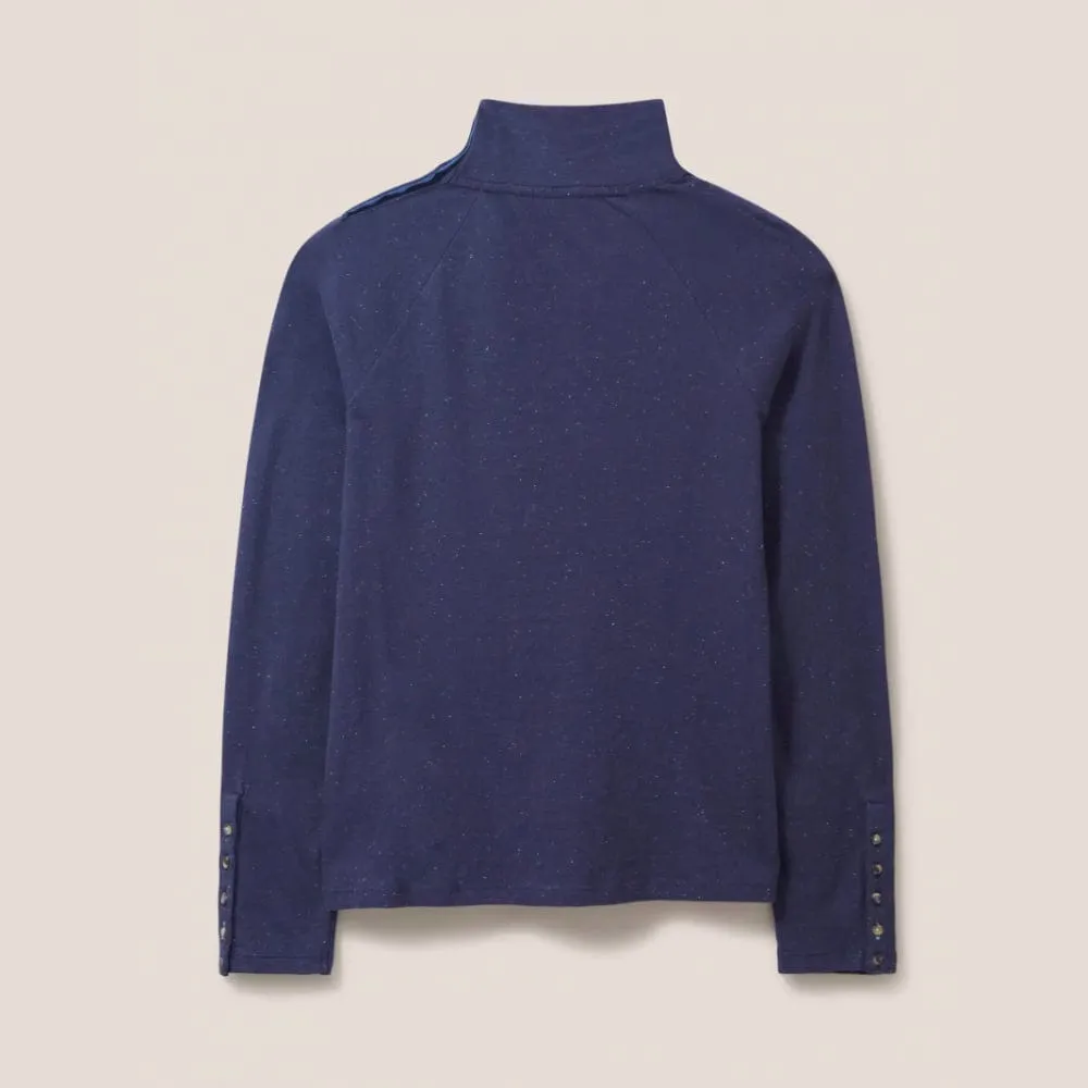 White Stuff Birdie Button In Dark Navy