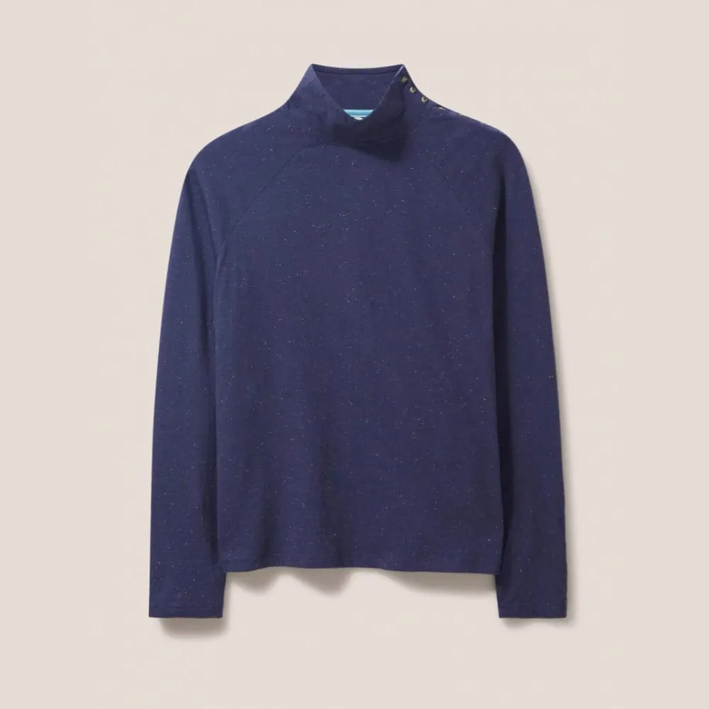 White Stuff Birdie Button In Dark Navy