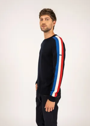 Wool raglan sleeve jumper - SAINT JAMES x Elyse (NAVY/GITANE/ECUME/TULIPE)